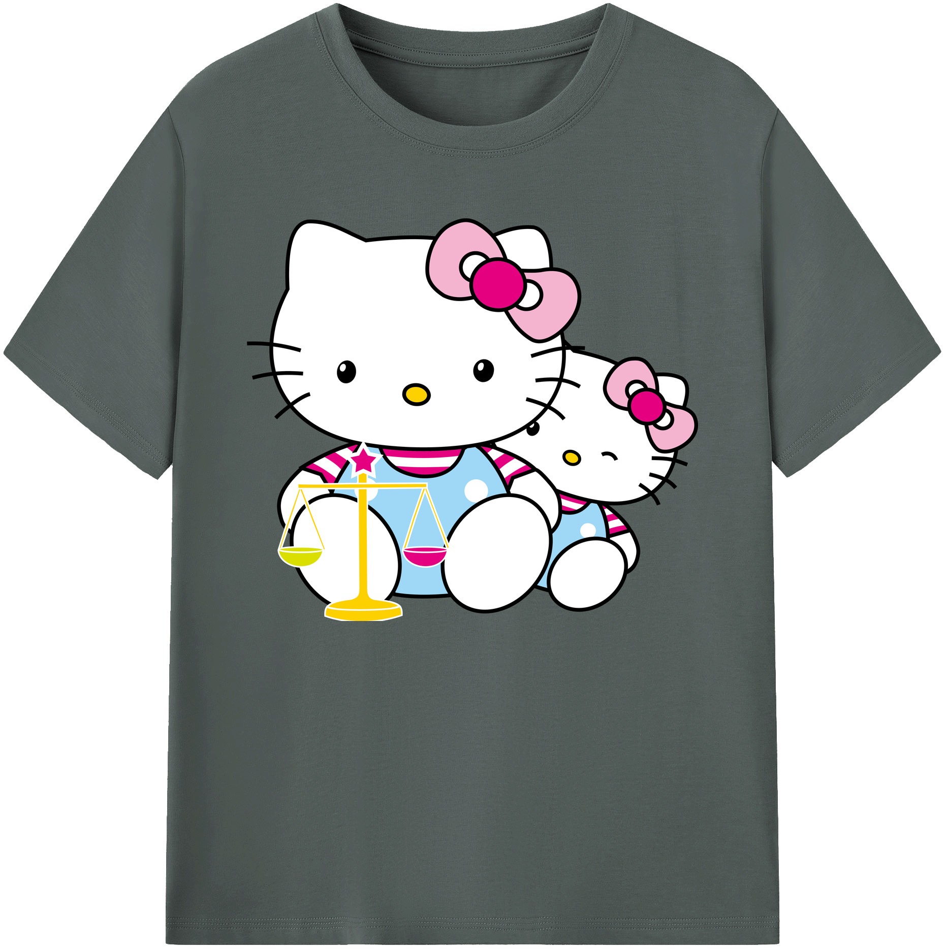 （画像用） Hello Kitty ハローキティ 綿100％ メンズ半袖Tシャツ｜肌触りやわらか＆通気性
